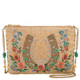 Mary Frances Iron Luck Beaded Horseshoe and Floral Crossbody Bag ZGT-06120