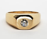 14k Yellow Gold Diamond Solitaire Gents Ring  DGR-23300