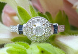 14k White Gold .61 CTW Diamond & Sapphire Engagement Ring - DSR-23553