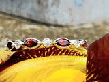 10k White Gold Garnet and Diamond Band DWB-24566