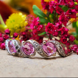 10k White Gold Pink Quartz and Diamond Ring DEJ-24275