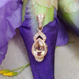 14k Rose Gold Morganite and Diamond Pendant - DPD-26665