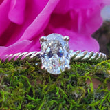 14k White gold .54 Carat Oval Diamond Engagement Ring DSR-23602