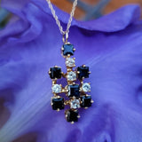 18k Yellow Gold Sapphire and Diamond Pendant DEJ-24318