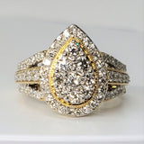 14KY 1.03CTW Diamond Pear Halo Cluster Ring DFR-26021