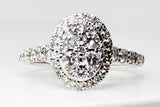 14KW 1.03CTW Diamond Oval Halo Cluster Ring   DFR-26017