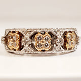 14k White & Yellow Gold Diamond Band - DEJ-24404