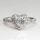 10K White & Rose Gold Diamond Heart Cluster Ring DFR-26040