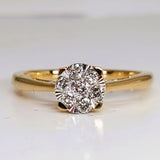 10K Yellow Gold Diamond Round Cluster Ring DFR-26042
