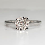 10K White Gold Diamond Round Cluster Ring DFR-26043