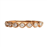 14K Rose Gold .10ctw Diamond Beaded Infinity Bezel Band DWB-24663