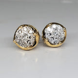10k Yellow Gold Diamond Cluster Stud Earrings DER-258xw