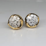 10k Yellow Gold Diamond Cluster Stud Earrings DER-25943