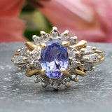 14k Yellow Gold Oval Tanzanite and Diamond Ring   DCR-24522