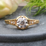 14k Yellow Gold Vintage Style Diamond Engagement Ring - DSR-23458
