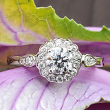 14k White Gold .75 CTW Diamond Halo Engagement Ring DSR-23678