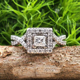 14k White Gold .40 Carat Princess Cut Diamond Engagement Ring - DSR-23631