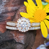 10k Yellow Gold Round Diamond Halo Engagement Ring - DBS-22892