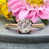 10K Yellow Gold Diamond Round Cluster Ring DFR-26042