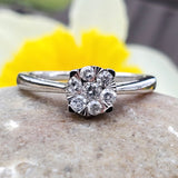 10K White Gold Diamond Round Cluster Ring DFR-26043