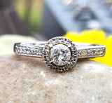 14k White Gold .50 CTW Round Cut Diamond Engagement Ring DSR-23672