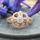 14k Rose Gold .77 CTW Diamond Filigree Ring - DFR-25933