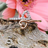 10k Rose Gold Two Heart Diamond Ring - DFR-26035