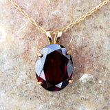 14k Yellow Gold Oval Garnet Pendant - GPD-19874