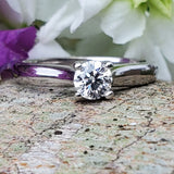 18k White Gold .42 Carat Round Solitaire Diamond Engagement Ring -  DSR-23628