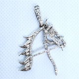 14k White Gold Diamond Horse Head Pendant DEJ-24397