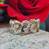 10k Yellow Gold  Diamond Infinity Horse Shoe Ring  DFR-25918