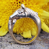 14 Karat Yellow Gold Double Horse Head Ring  DEJ-24279