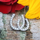 Sterling Silver Cubic Zirconia Double Horse Shoe Pendant SSJ-13702