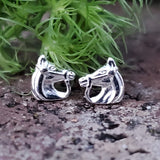 Sterling Silver Horse Head Stud Earrings SSJ-13168