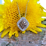14k White Gold .25 CTW Espresso and White Diamond Cluster Pendant - DPD-25703