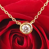 10K Gold .10 Carat Bezel Set Diamond Pendant - DPD-26833