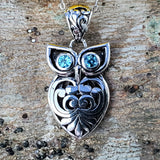 Sterling Silver Owl Pendant SSJ-13036