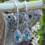 14KW Diamond & Aquamarine Dangle Earring -  DER-25887