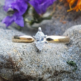 14 Karat Yellow Gold Marquise Solitaire Ring DSR-23757