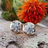 10k Yellow Gold Diamond Cluster Stud Earrings DER-25943