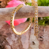 14k Yellow Gold 1.50 CTW Diamond Hoop Earrings   DER-25196