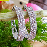 14k White Gold 2CTW Diamond Hoop Earrings DER-25871