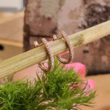 10k Rose Gold Diamond Huggie Hoop Earrings  DER-25804