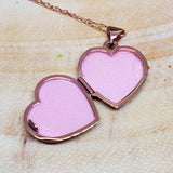 10k Rose Gold Heart Scroll Locket Pendant - GPD-19940