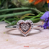 10k White & Rose Gold Diamond Heart Ring DFR-26037