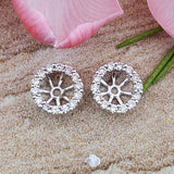 14k White Gold Diamond Earrings Jackets DER-25960