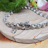 Sterling Silver Diamond Heart Bracelet   SDM-11257