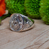 Sterling Silver Solid Back Masonic Gents Ring SSJ-13082