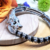 Silver Tone Rhinestone Horse Head Bangle Bracelet ZGF-4980