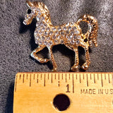 Silver Tone Rhinestone Horse Pin ZGF-4964